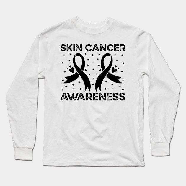 Skin Cancer Awareness Long Sleeve T-Shirt by Geek-Down-Apparel